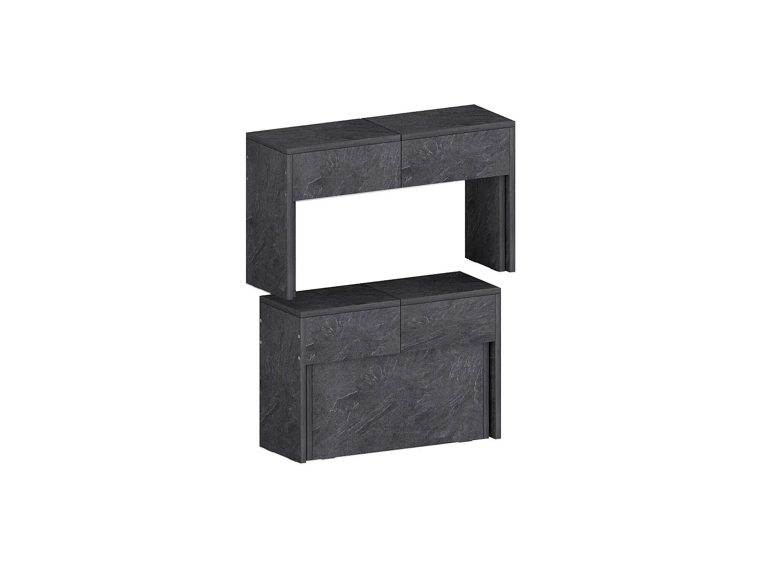 Banc Dcolasuon, Lot de 2 Sièges pour table à manger, Bancs extensibles, 290x25h45 cm, Ardoise