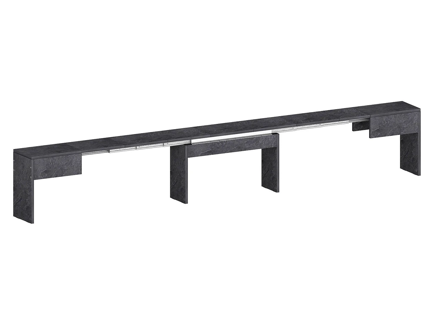 Banc Dcolasuon, Lot de 2 Sièges pour table à manger, Bancs extensibles, 290x25h45 cm, Ardoise