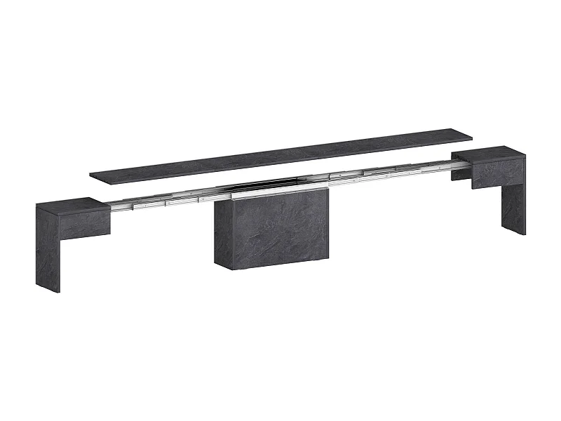 Banc Dcolasuon, Lot de 2 Sièges pour table à manger, Bancs extensibles, 290x25h45 cm, Ardoise