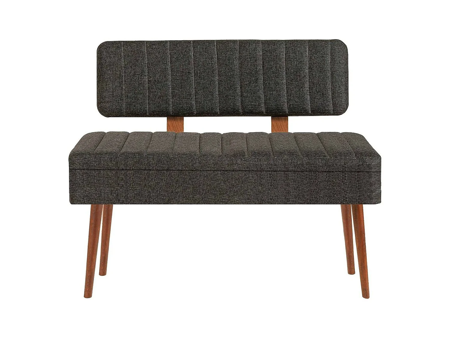 Banc Dprin, Banc polyvalent, Sièges pour les invités, Coffre multifonctionnel, 90x39h40 cm, Noyer et Anthracite