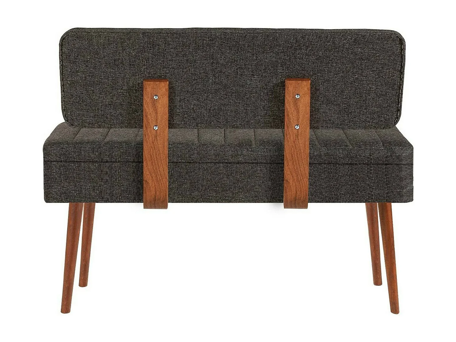 Mesa Dprin, Banco multiusos, Asiento de invitados, Cofre multifuncional, 90x39h40 cm, Nogal y Antracita