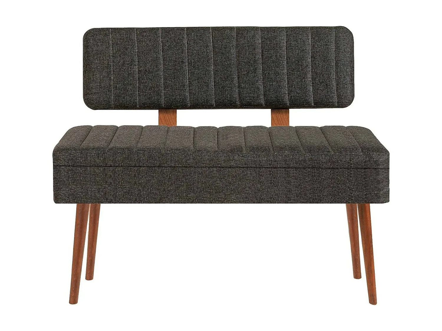 Banc Dprin, Banc polyvalent, Sièges pour les invités, Coffre multifonctionnel, 90x39h40 cm, Noyer et Anthracite