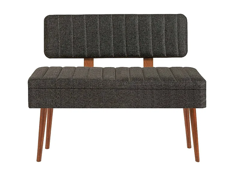 Banc Dprin, Banc polyvalent, Sièges pour les invités, Coffre multifonctionnel, 90x39h40 cm, Noyer et Anthracite