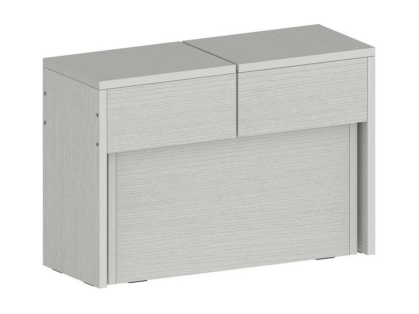 Banc Dollocol, Siège pour table à manger, Banc simple extensible, 290x25h45 cm, Blanc