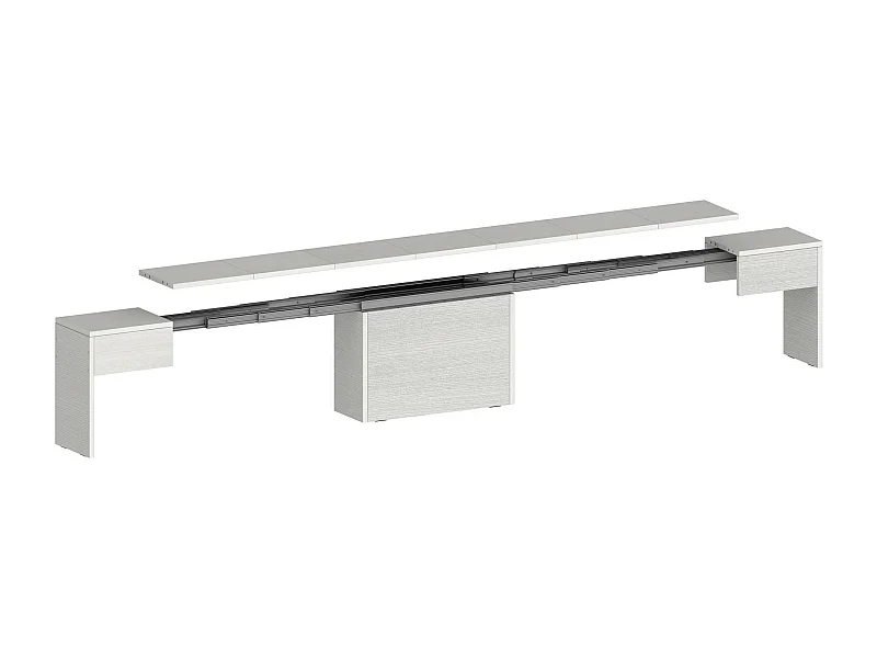 Banco Dollocol, Assento para mesa de jantar, Banco único extensível, 290x25h45 cm, Branco