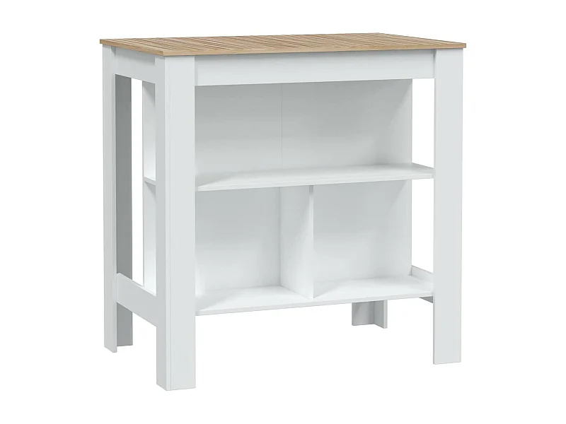 Dmora - Tavolo fisso Barzano, 103x67 h105 cm, Bianco e Rovere