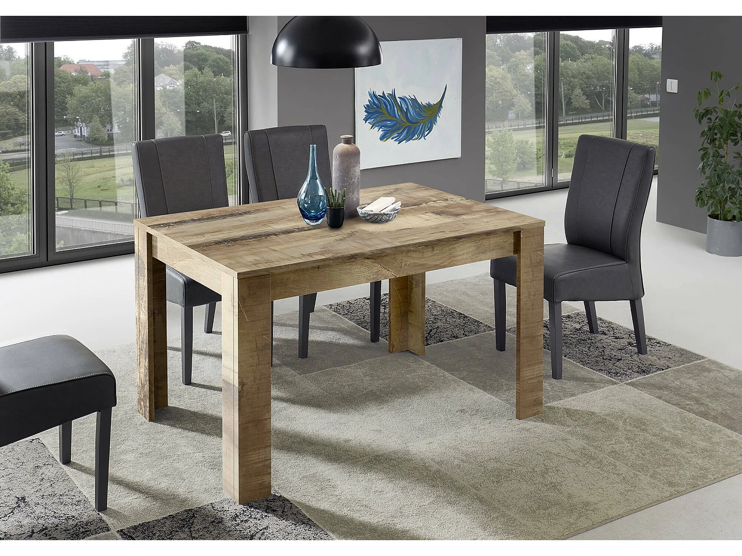 Ddrummon uitschuifbare tafel, Console met verlengstukken, Multifunctionele eettafel, Uitschuifbare keukenplank, Made in Italy, 137x90 h79 cm, Acacia