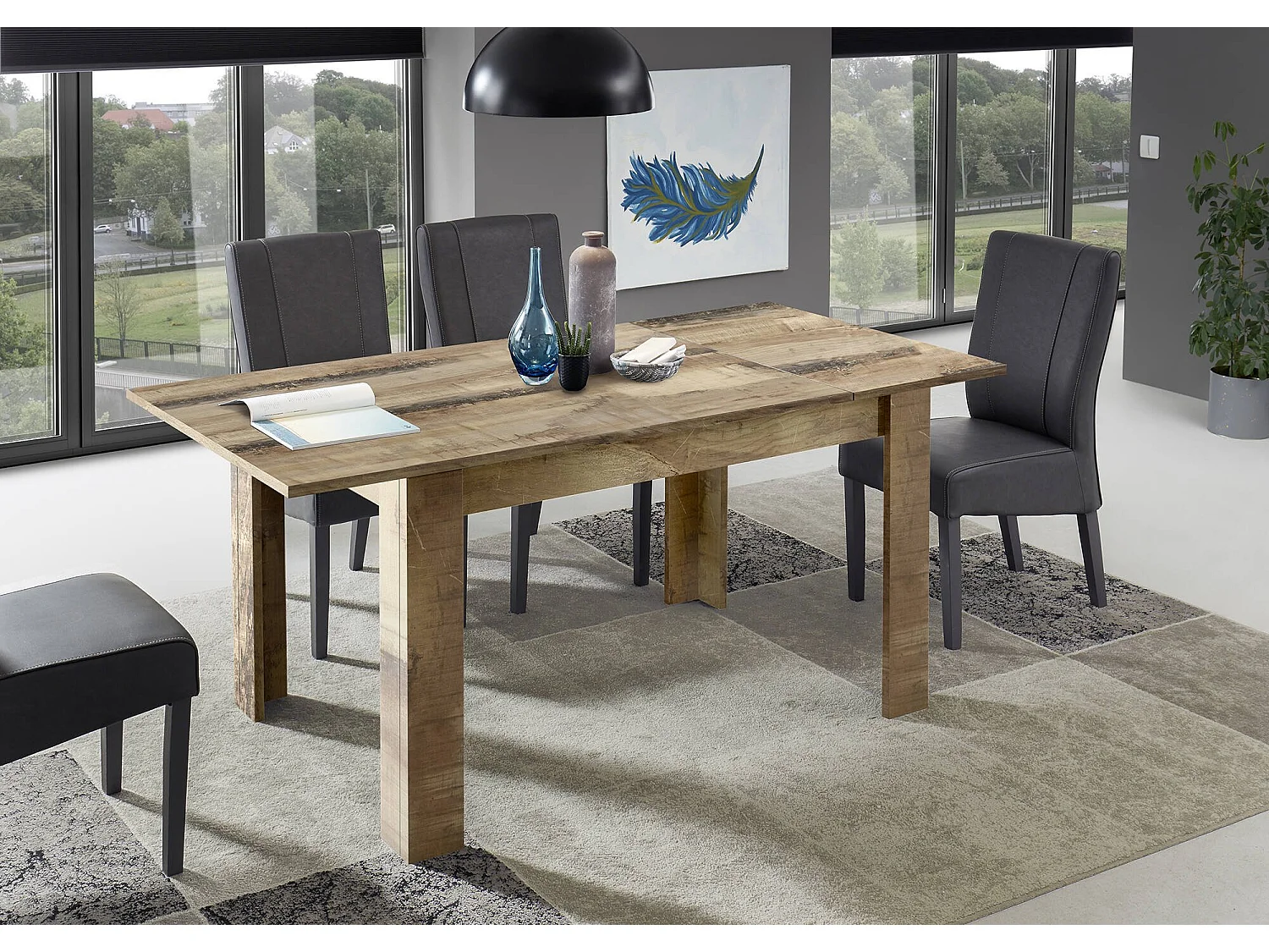 Dmora - Tavolo allungabile Takumi, 137x90 h79 cm, Acacia