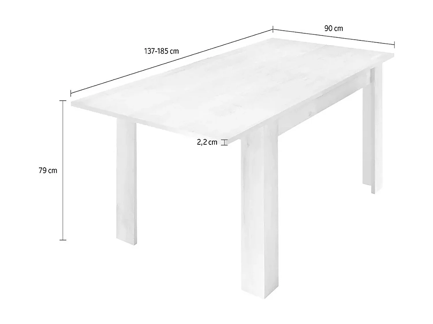 Ausziehbarer Tisch Ddrummon, Küchenkonsole, Esstisch mit Verlängerung, Ausziehbares Küchenregal, Made in Italy, 137x90 h79 cm, Akazie