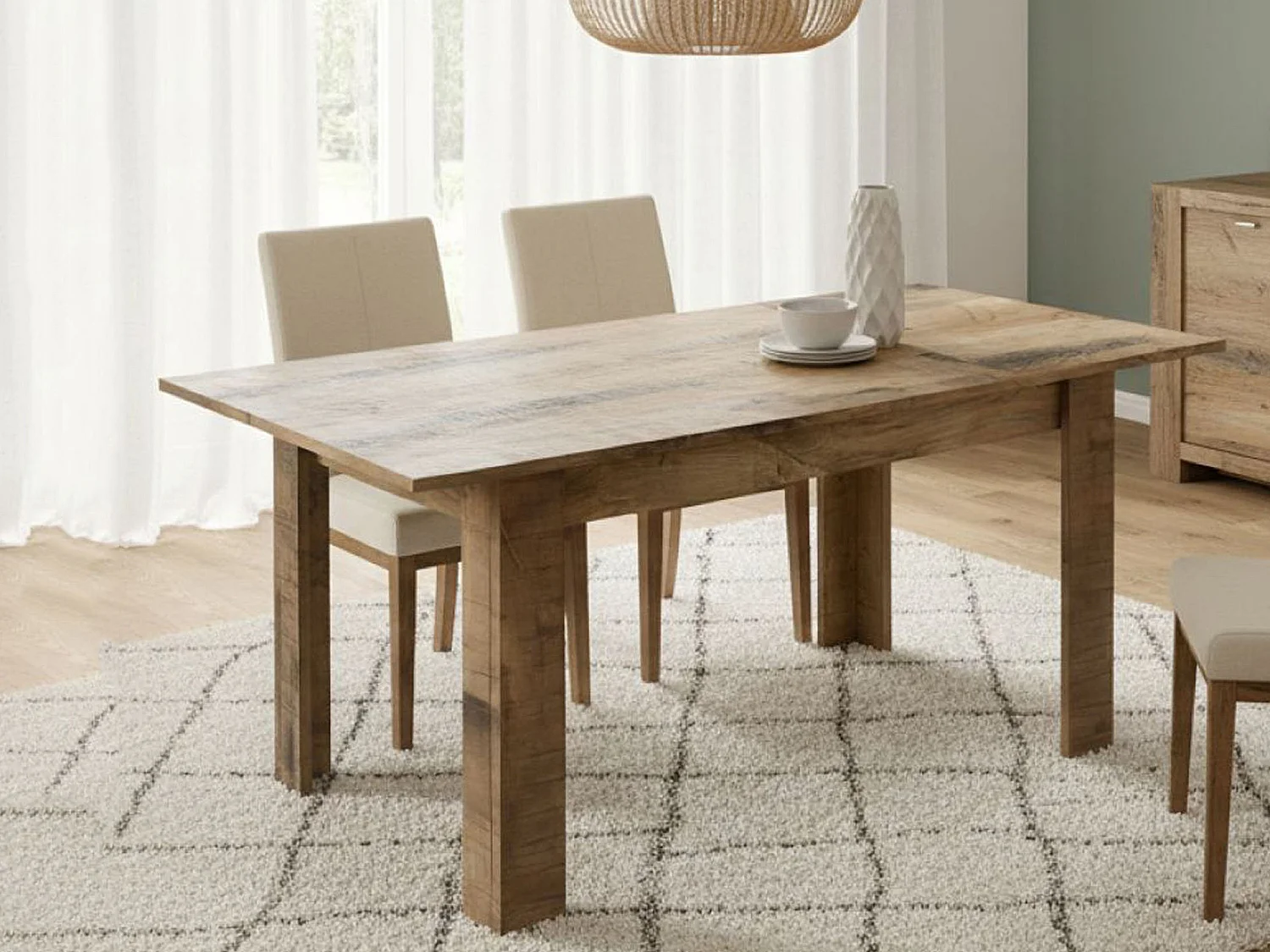 Table à rallonge Ddrummon, Table console avec rallonges, Table à manger polyvalente, Table de cuisine extensible, Made in Italy, 137x90 h79 cm, Acacia