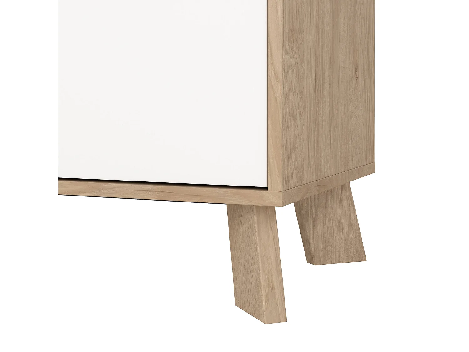 Vitrine Dvarrell, Buffet d'exposition, Vitrine polyvalente, Buffet de salon, 89x40 h188 cm, Chêne clair et Blanc