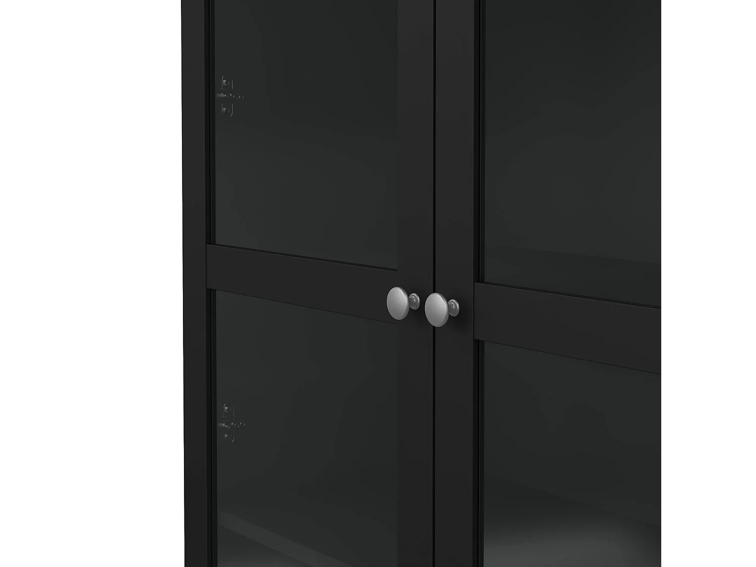 Vitrine Dvastol, Buffet d'exposition, Vitrine polyvalente, Buffet de salon, 89x36 h203 cm, Noir