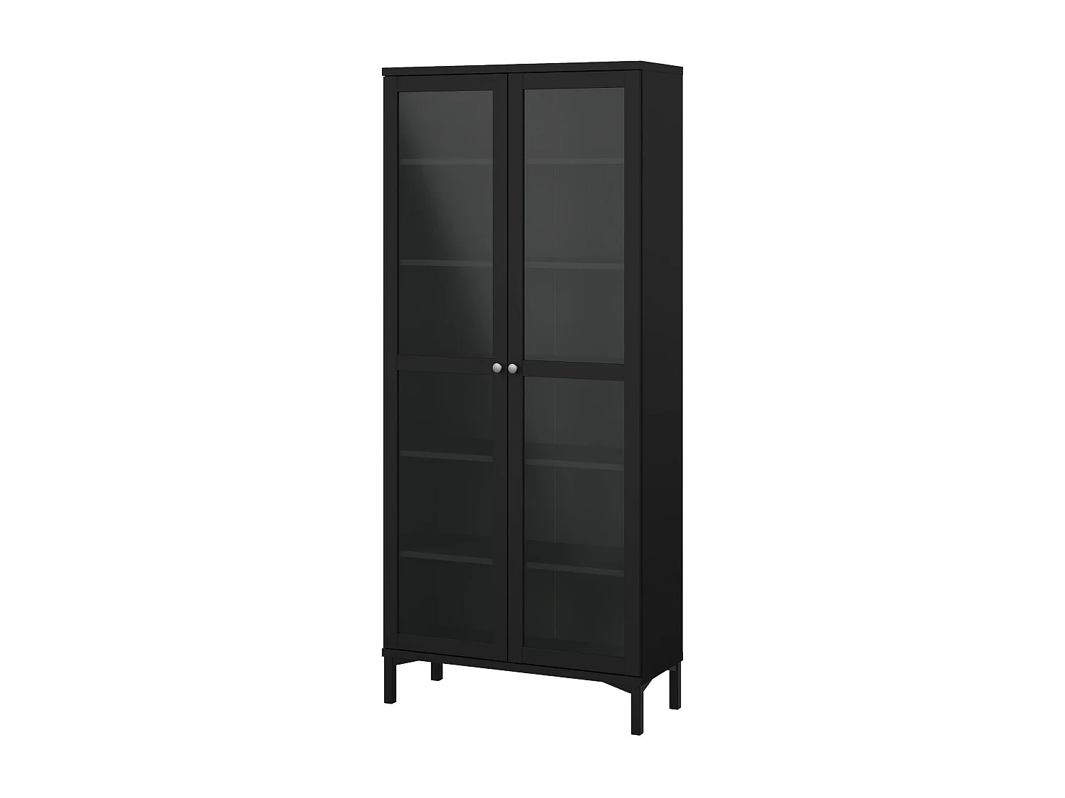 Vetrina Wutip, 5 Ripiani, 36.25x88.7x202.8h cm Nero, Mobile Espositore