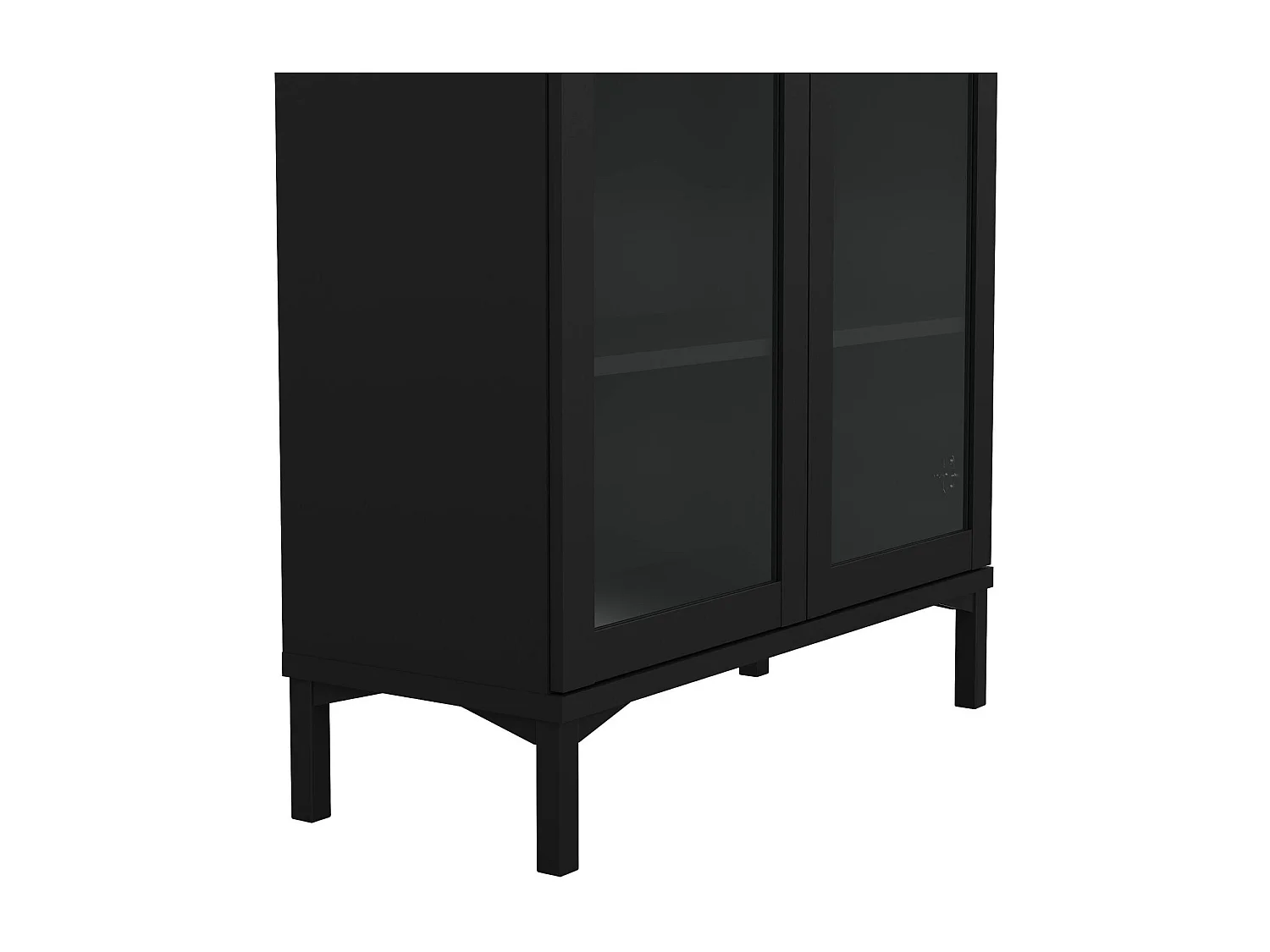 Vitrine Dvastol, Buffet d'exposition, Vitrine polyvalente, Buffet de salon, 89x36 h203 cm, Noir