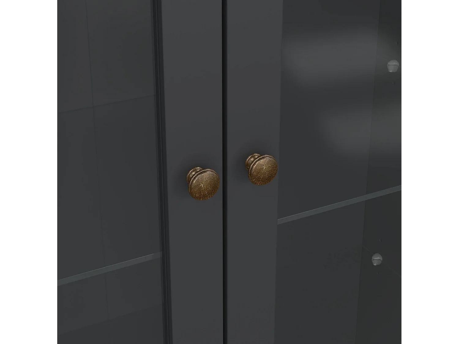 Vitrine Dvatt, Buffet d'exposition, Vitrine polyvalente, Buffet de salon, 96x42 h201 cm, Gris