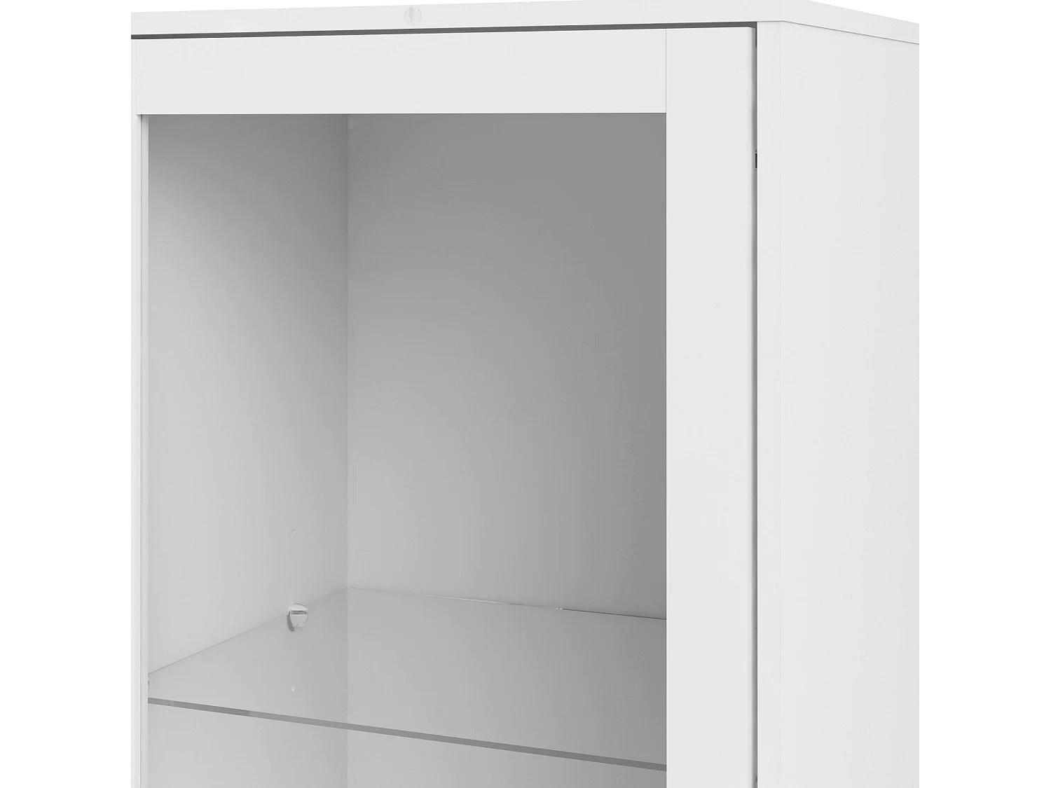 Vitrina Dvarol, Aparador de exposición, Vitrina multiusos, Aparador de salón, 98x39 h200 cm, Blanco y Roble