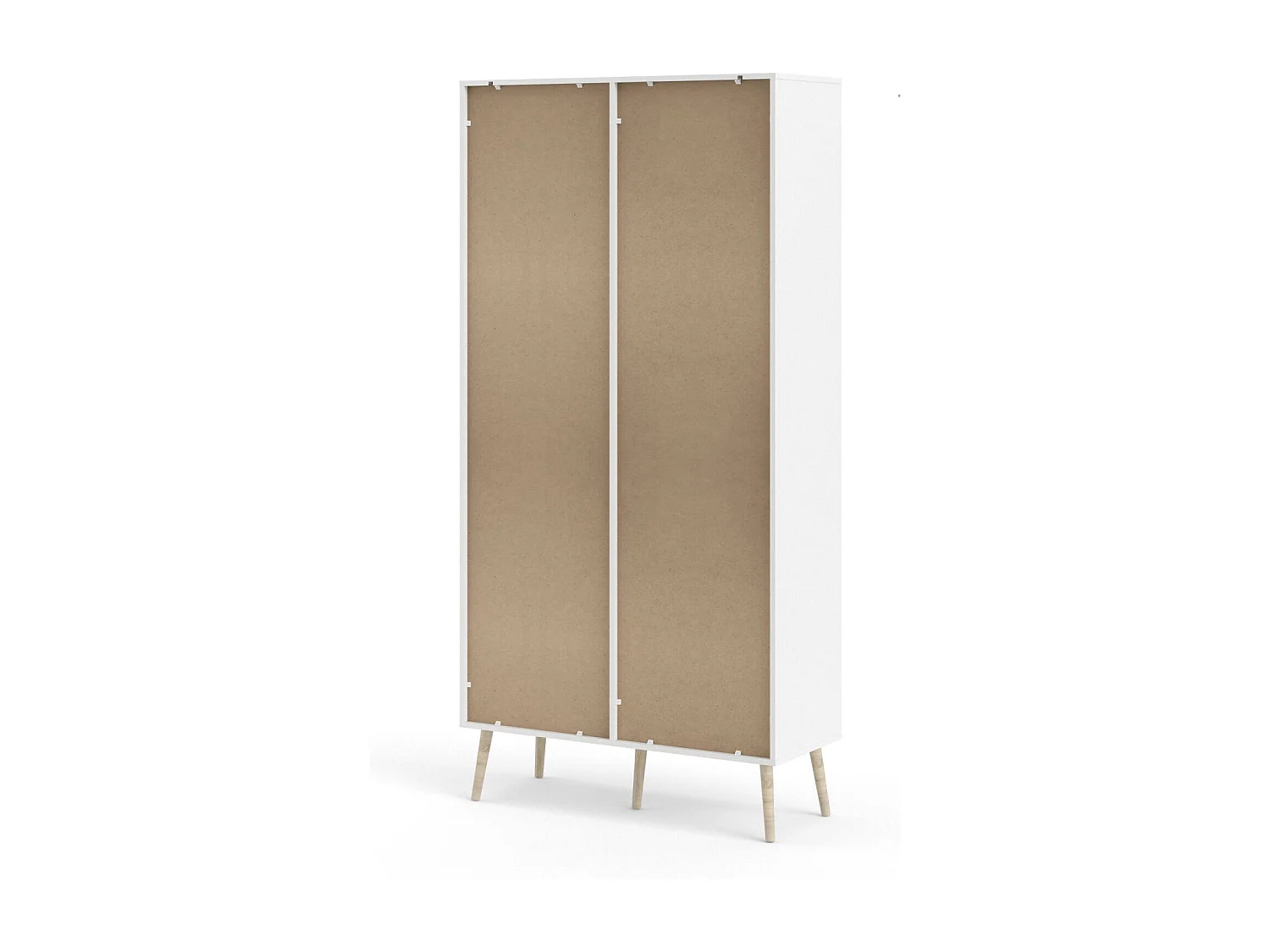 Vitrine Dvarol, Buffet d'exposition, Vitrine polyvalente, Buffet de salon, 98x39 h200 cm, Blanc et chêne