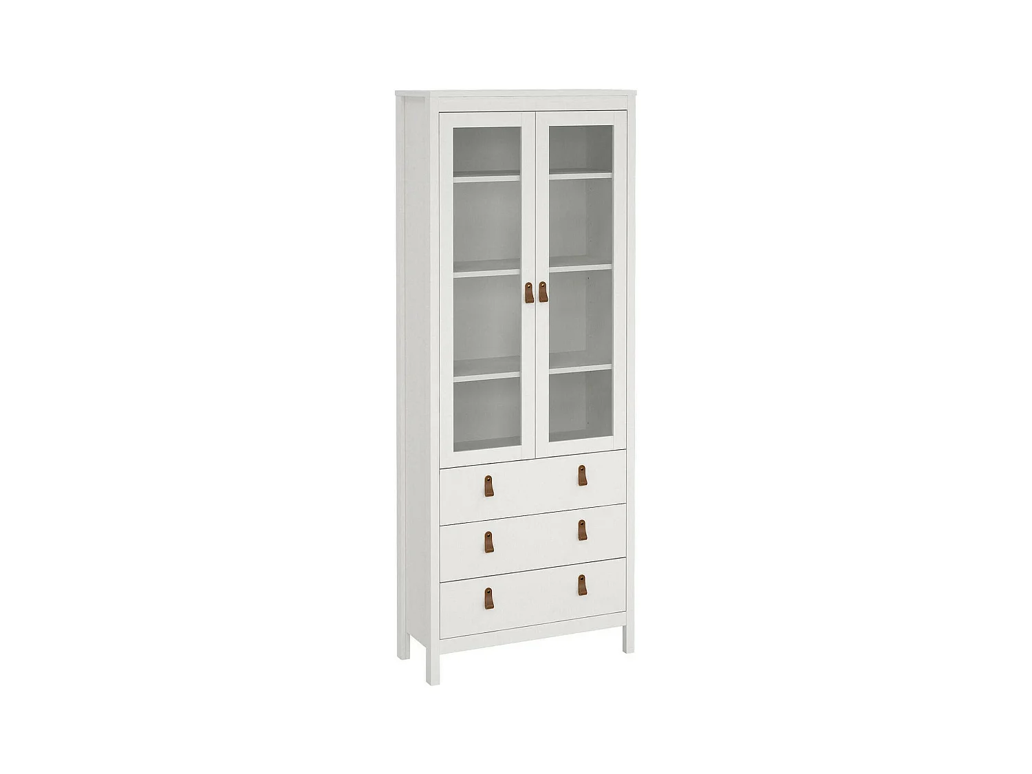 Dvecch vitrinekast, Vitrinekast, Multifunctionele vitrinekast, Woonkamerdressoir, 78x33 h199 cm, Wit
