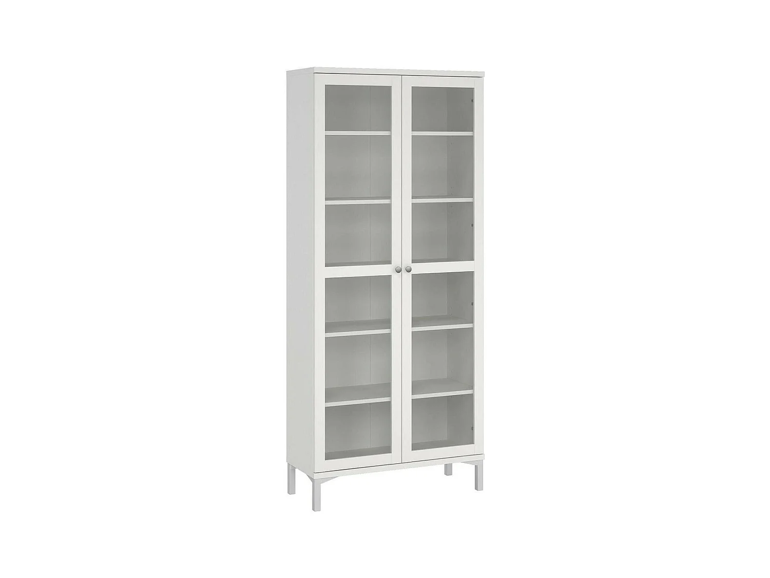 Dvastol vitrinekast, Vitrinekast, Multifunctionele vitrinekast, Woonkamerdressoir, 89x36 h203 cm, Wit