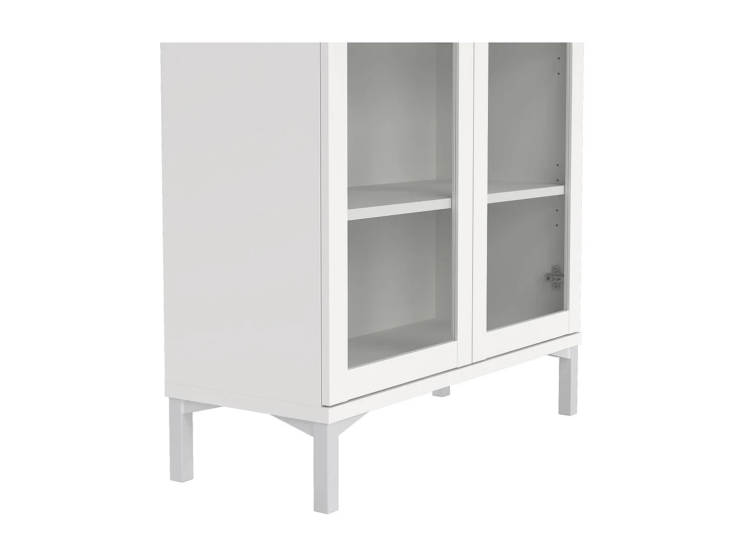 Vitrina Dvastol, Aparador expositor, Vitrina multiusos, Aparador para sala, 89x36 h203 cm, Branco