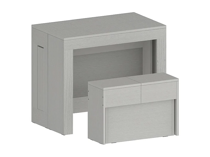 Tisch- und Stuhlset Dardizzon, Mehrzweckkomposition, Set mit Konsole und 1 ausziehbarer Bank, 100 % Made in Italy, 66 x 25 x 45 cm, WeiÃŸ