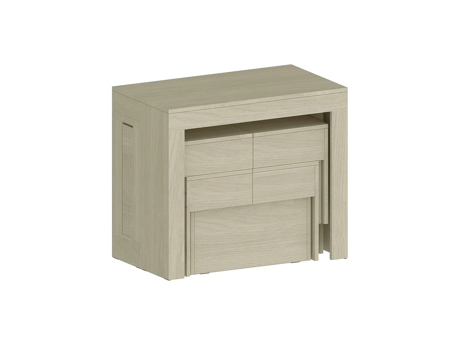 Ensemble table et chaises Dadamoni, Composition polyvalente, Ensemble avec console et 2 bancs extensibles, 100% Made in Italy, 66x25h45 cm, Olmo
