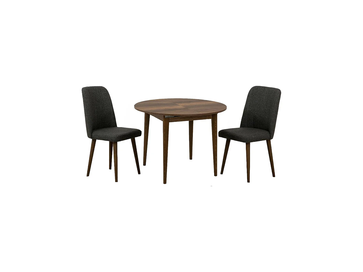Ensemble de table et de chaises Dapollon, Ensemble pour la salle à manger, Composition table et chaise, Kit salon peu encombrant, 100x100h75 cm, Noyer et Anthracite