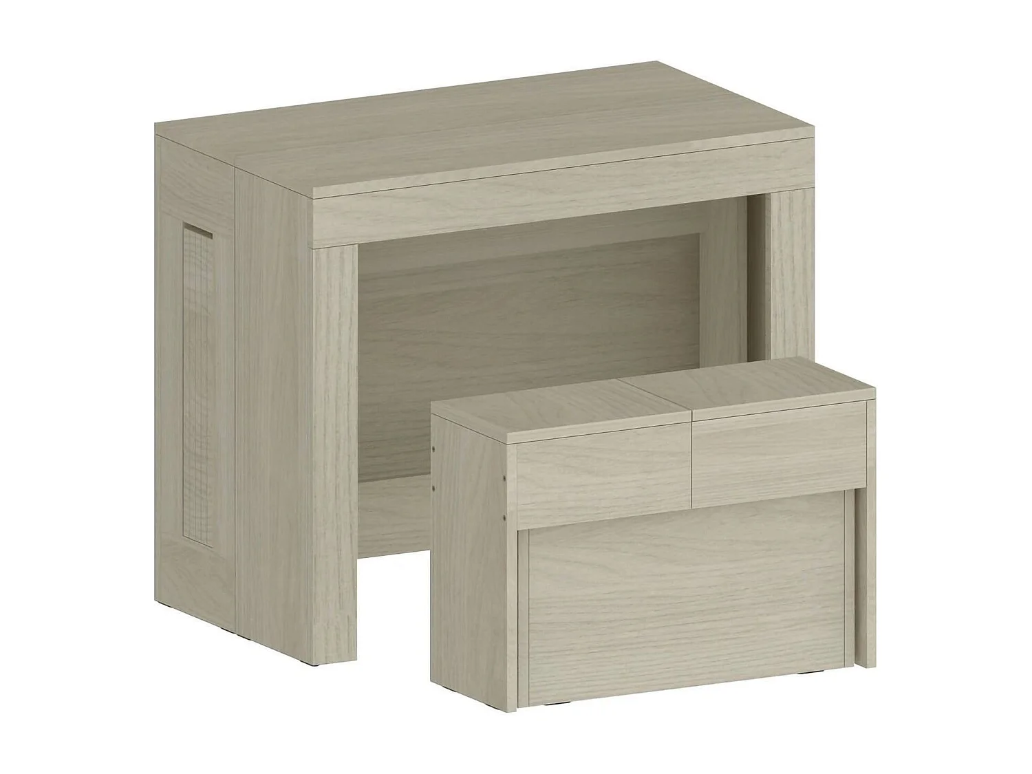 Ensemble table et chaises Dardizzon, Composition polyvalente, Ensemble avec console et 1 banc extensible, 100% Made in Italy, 66x25h45 cm, Olmo