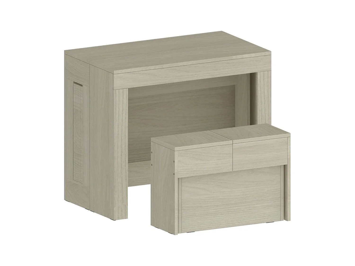 Ensemble table et chaises Dardizzon, Composition polyvalente, Ensemble avec console et 1 banc extensible, 100% Made in Italy, 66x25h45 cm, Olmo