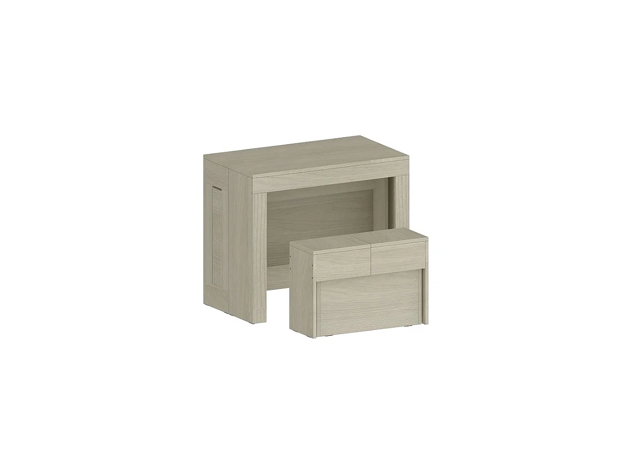 Dmora - Set tavolo e sedie Badesi, 66x25h45 cm, Olmo