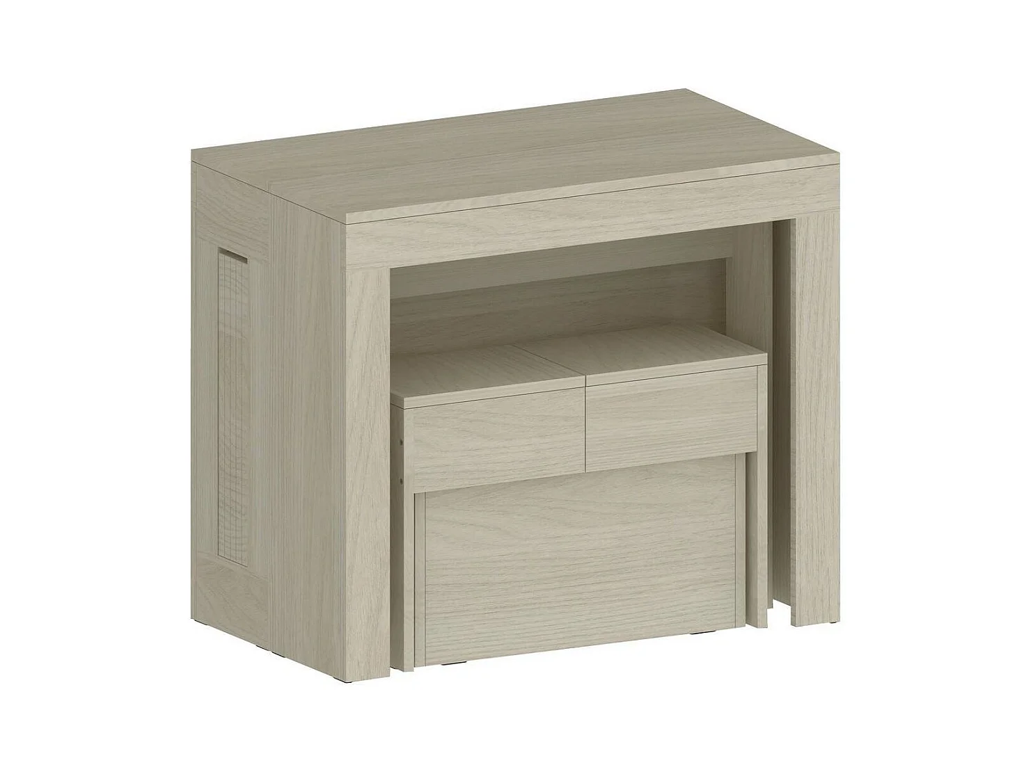 Dmora - Set tavolo e sedie Badesi, 66x25h45 cm, Olmo