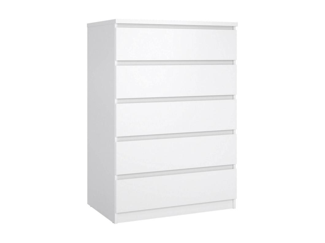 Commode Drivalt, Commode polyvalente, Commode de chambre, Meuble avec tiroirs, 77x50 h111 cm, Blanc