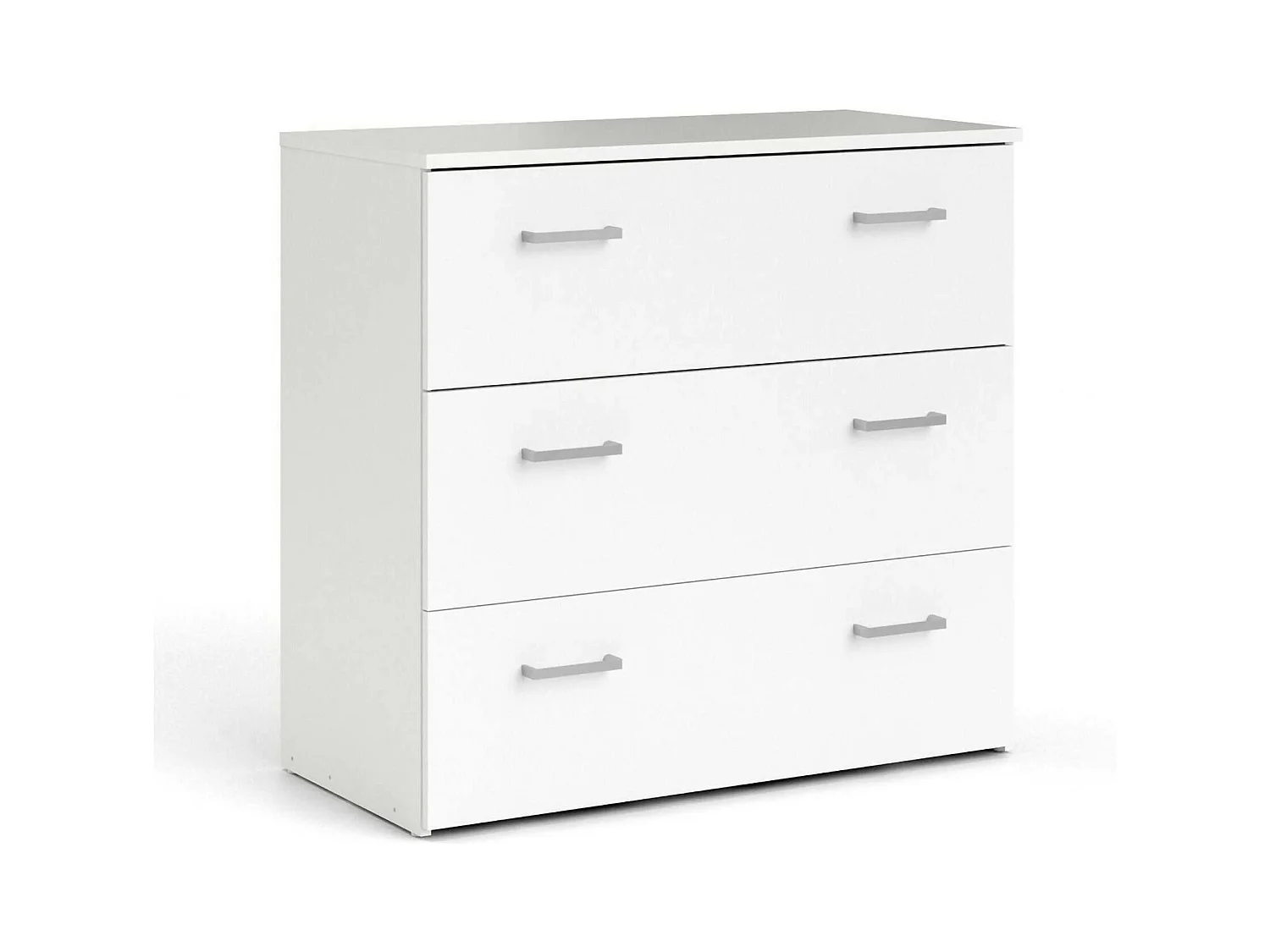 Commode Drenaul, Commode polyvalente, Commode de chambre, Meuble avec tiroirs, 74x36 h70 cm, Blanc