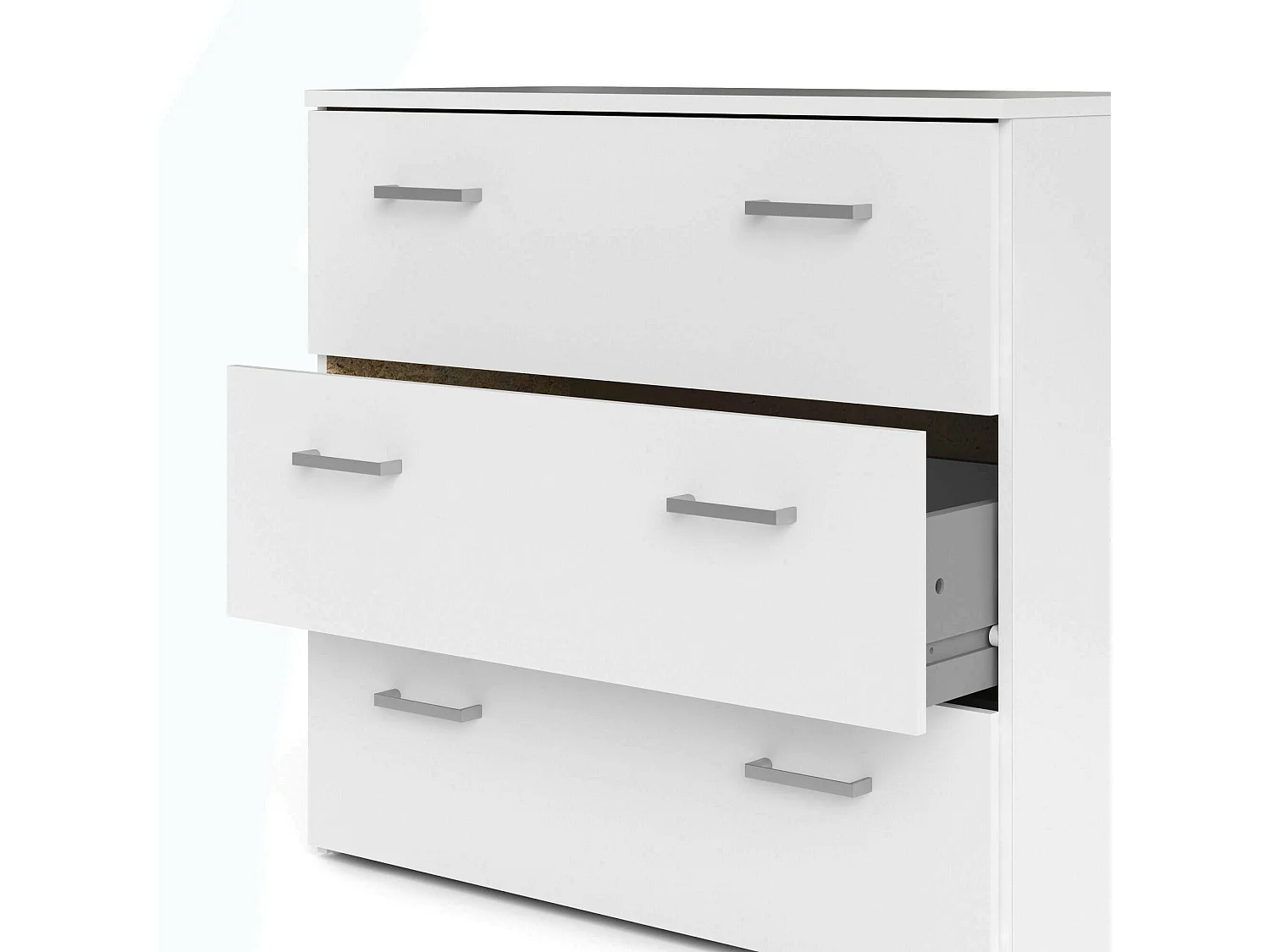 Commode Drenaul, Commode polyvalente, Commode de chambre, Meuble avec tiroirs, 74x36 h70 cm, Blanc