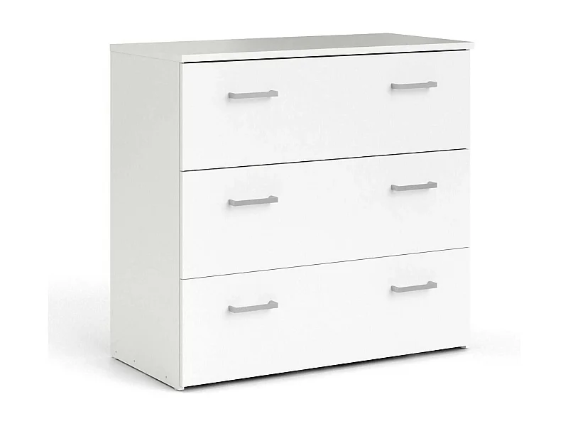 Cassettiera Adal, 3 Cassetti, 36x74.1x69.9h cm Bianco