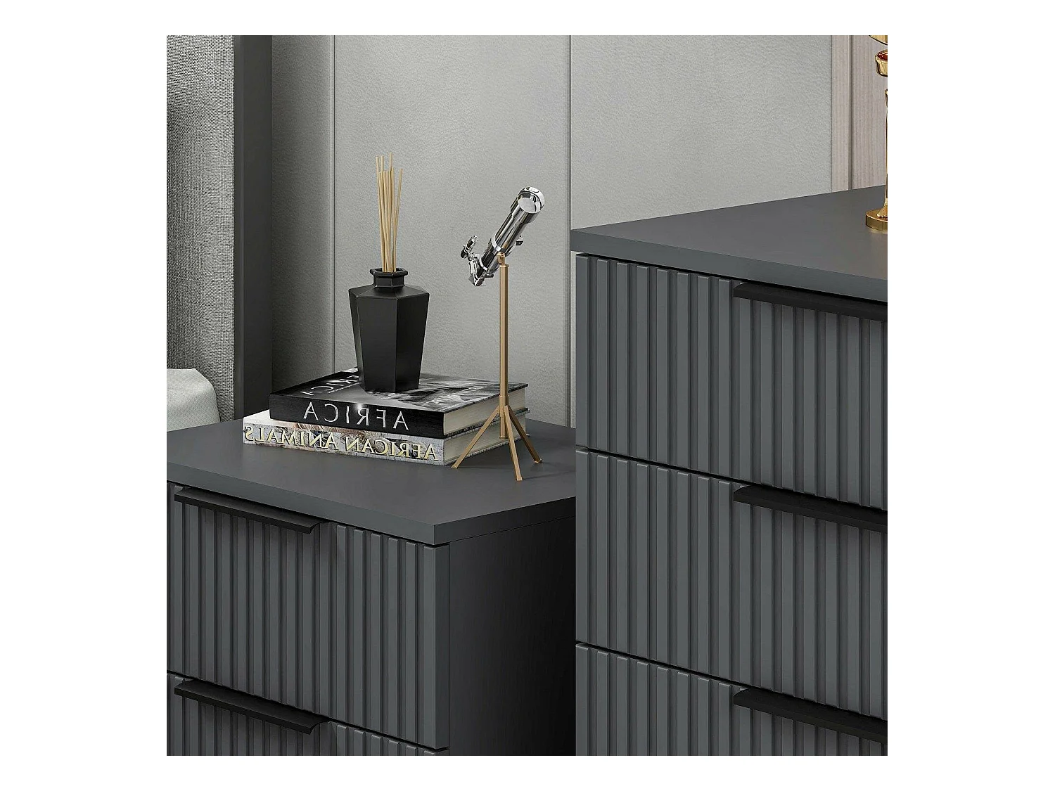 Commode Ddopfe, Commode polyvalente, Commode de chambre, Meuble avec tiroirs, 72x42 h77 cm, Anthracite