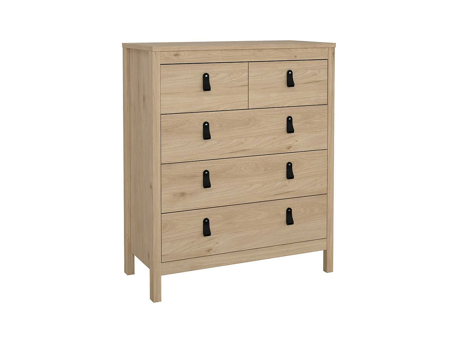 Commode Drizzol, Commode polyvalente, Commode de chambre, Meuble avec tiroirs, 82x38 h99 cm, Chêne clair