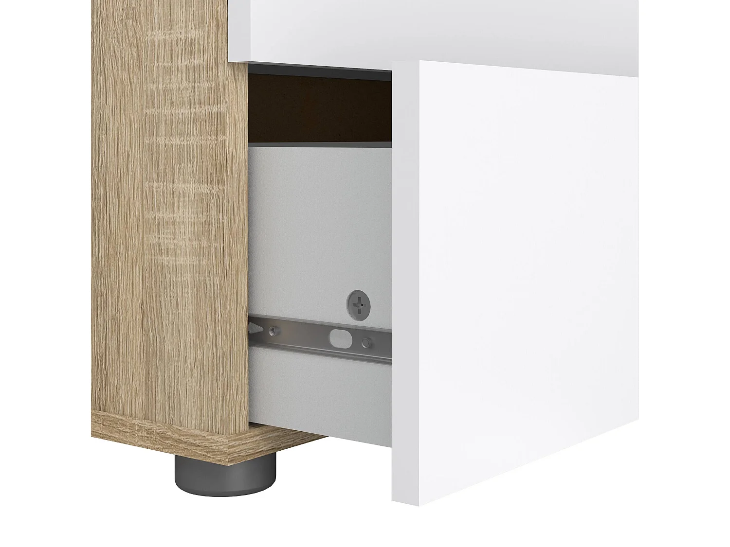 Cómoda Drosell, Cómoda multiusos, Cómoda de quarto, Armário com gavetas, 70x40 h102 cm, Carvalho e Branco