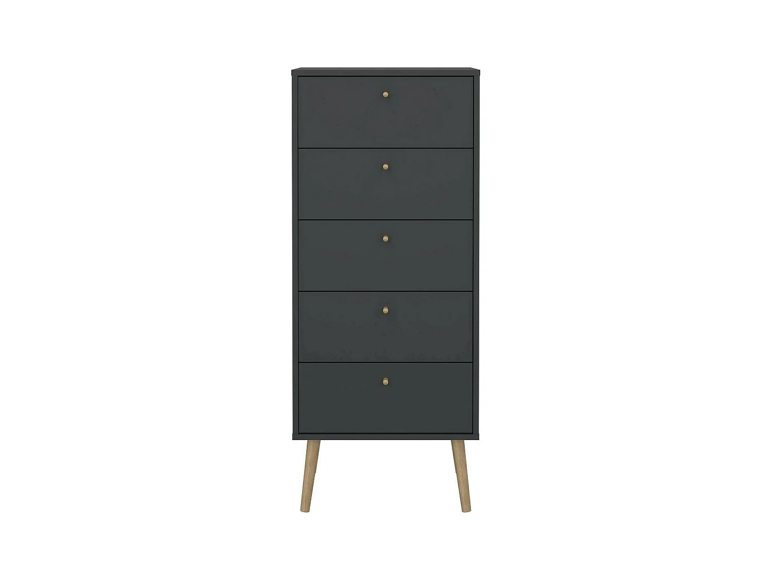 Commode Driv, Commode polyvalente, Commode de chambre, Meuble avec tiroirs, 50x39 h120 cm, Gris