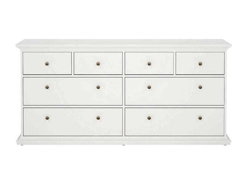 Commode Drinaud, Commode polyvalente, Commode de chambre, Meuble avec tiroirs, 183x49 h87 cm, Blanc