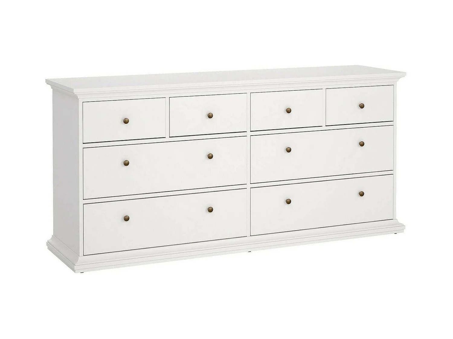 Commode Drinaud, Commode polyvalente, Commode de chambre, Meuble avec tiroirs, 183x49 h87 cm, Blanc