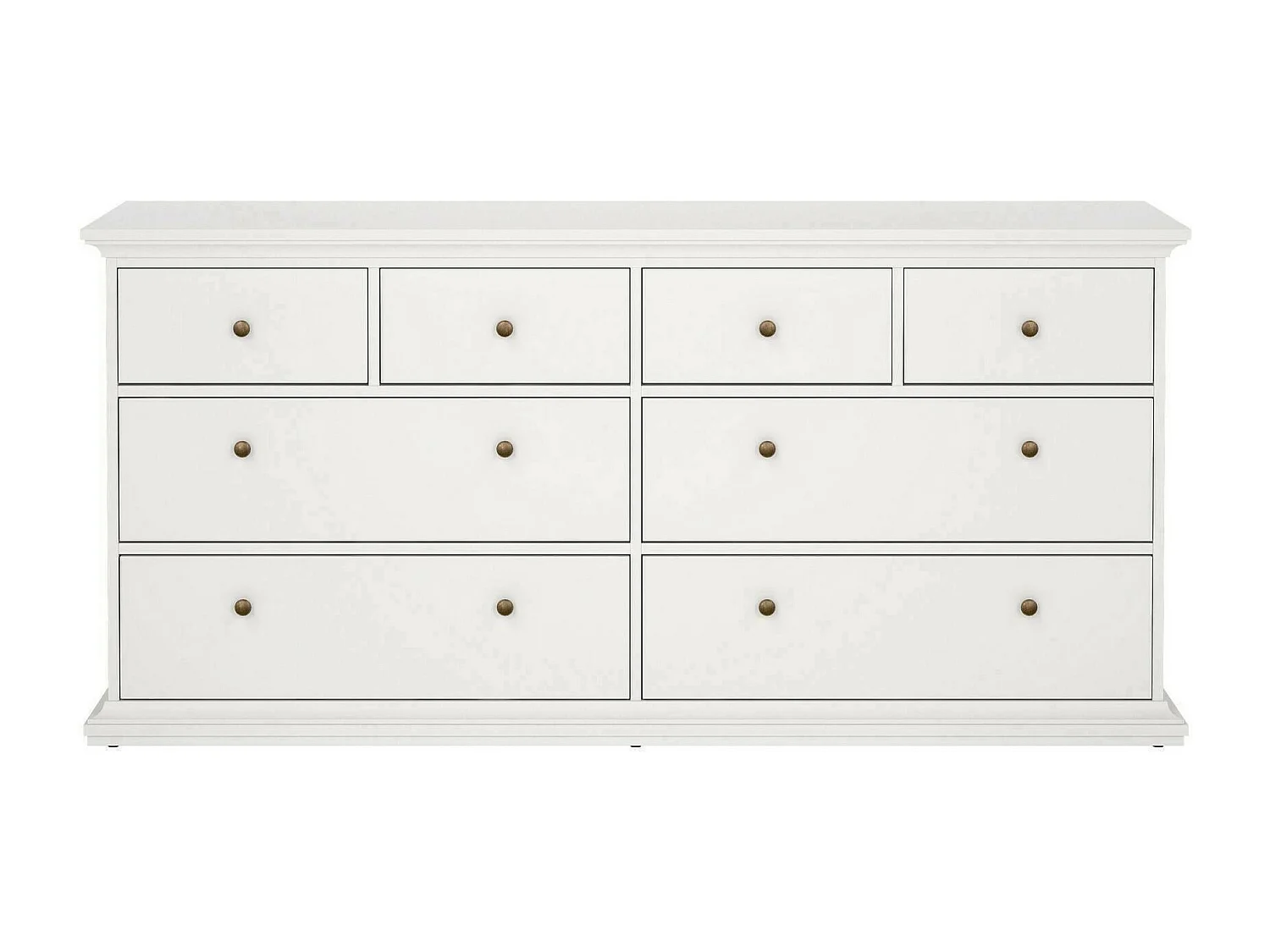 Drinaud ladekast, Multifunctionele ladekast, Slaapkamer ladekast, Kast met lades, 183x49 h87 cm, Wit