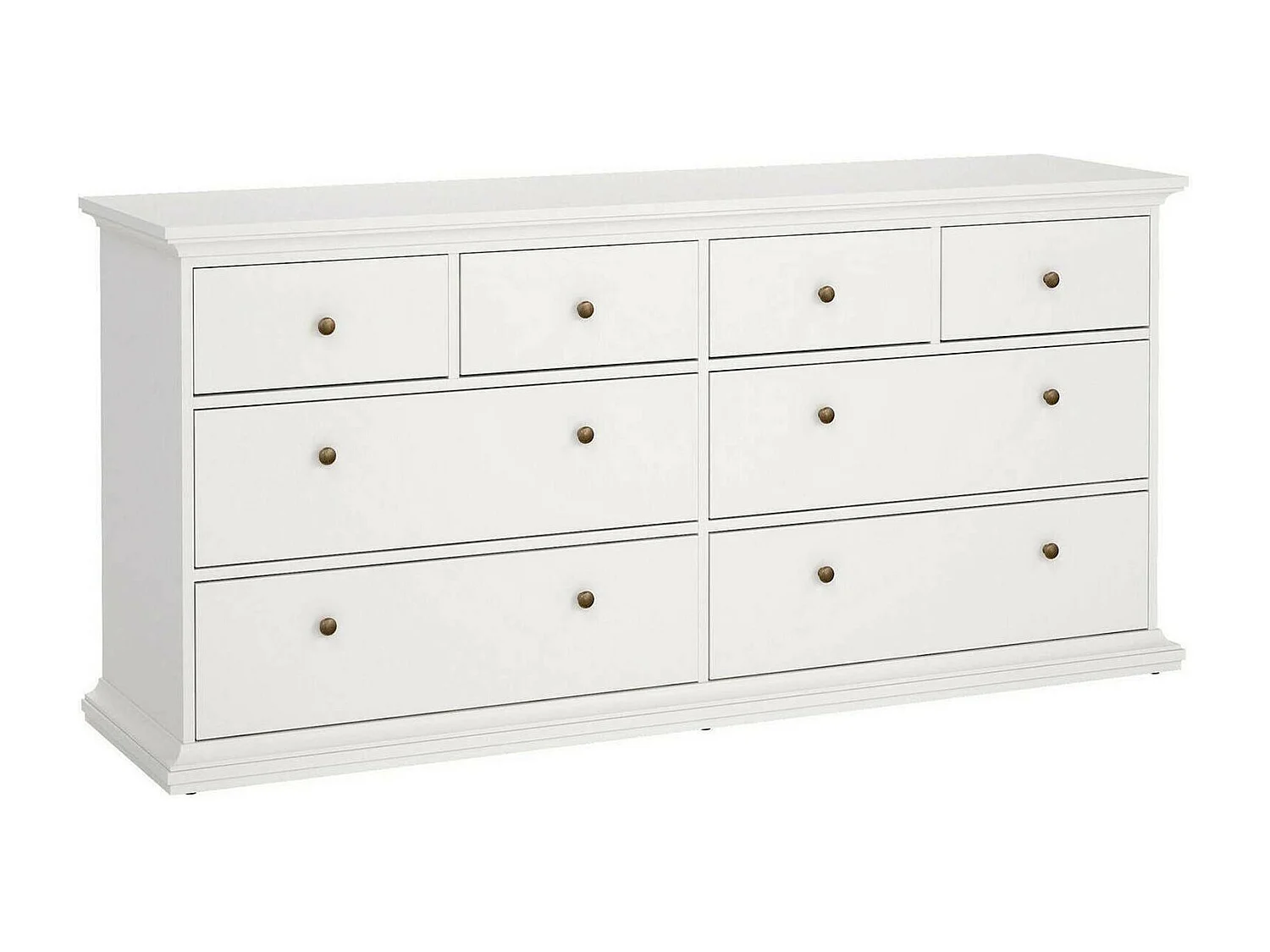 Commode Drinaud, Commode polyvalente, Commode de chambre, Meuble avec tiroirs, 183x49 h87 cm, Blanc