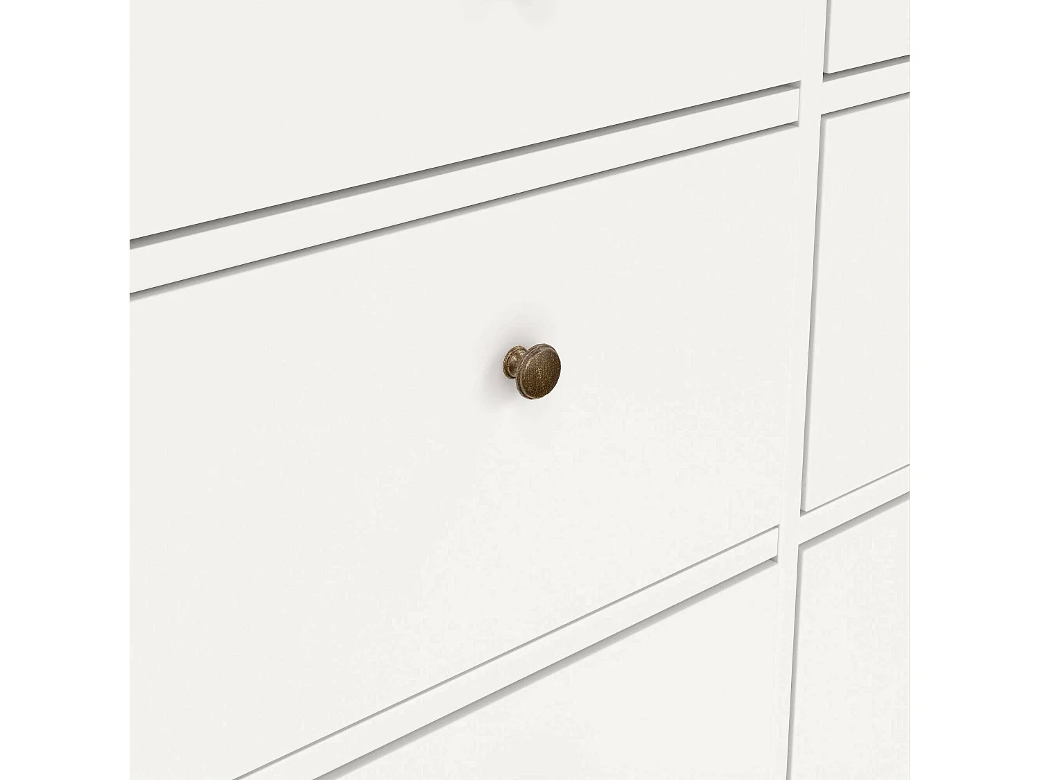 Kommode Drinaud, Mehrzweckkommode, Schlafzimmerkommode, Schrank mit Schubladen, 183x49 h87 cm, WeiÃŸ