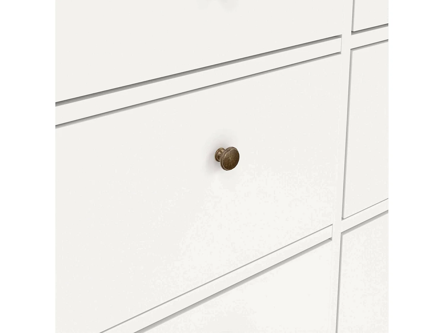 Kommode Drinaud, Mehrzweckkommode, Schlafzimmerkommode, Schrank mit Schubladen, 183x49 h87 cm, WeiÃŸ