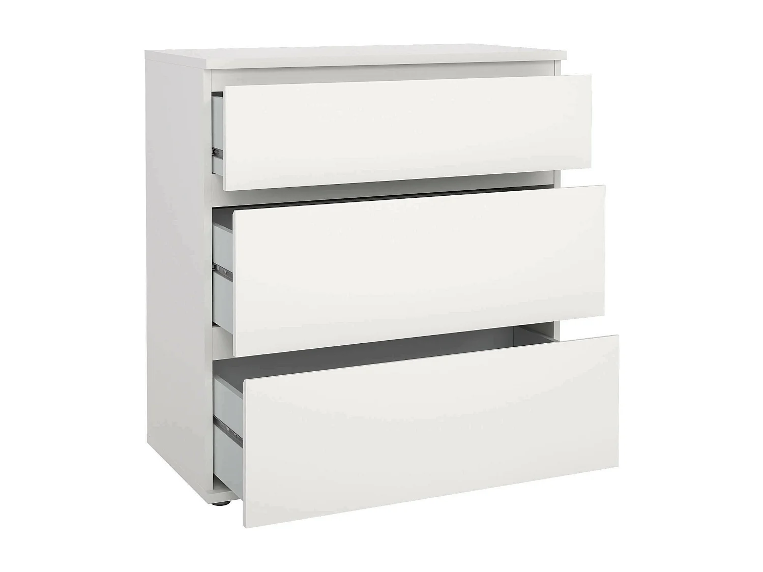 Commode Droman, Commode polyvalente, Commode de chambre, Meuble avec tiroirs, 77x40 h84 cm, Blanc