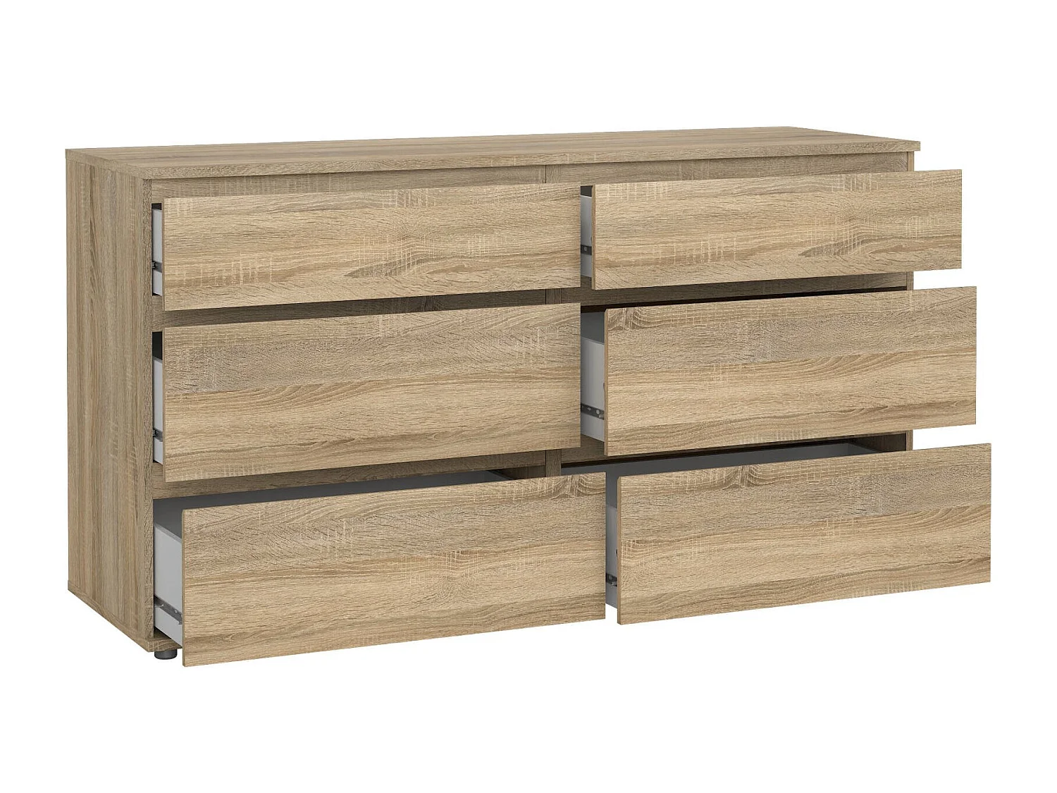 Cómoda Drivier, Cómoda multiusos, Cómoda de quarto, Armário com gavetas, 153x50 h84 cm, Carvalho