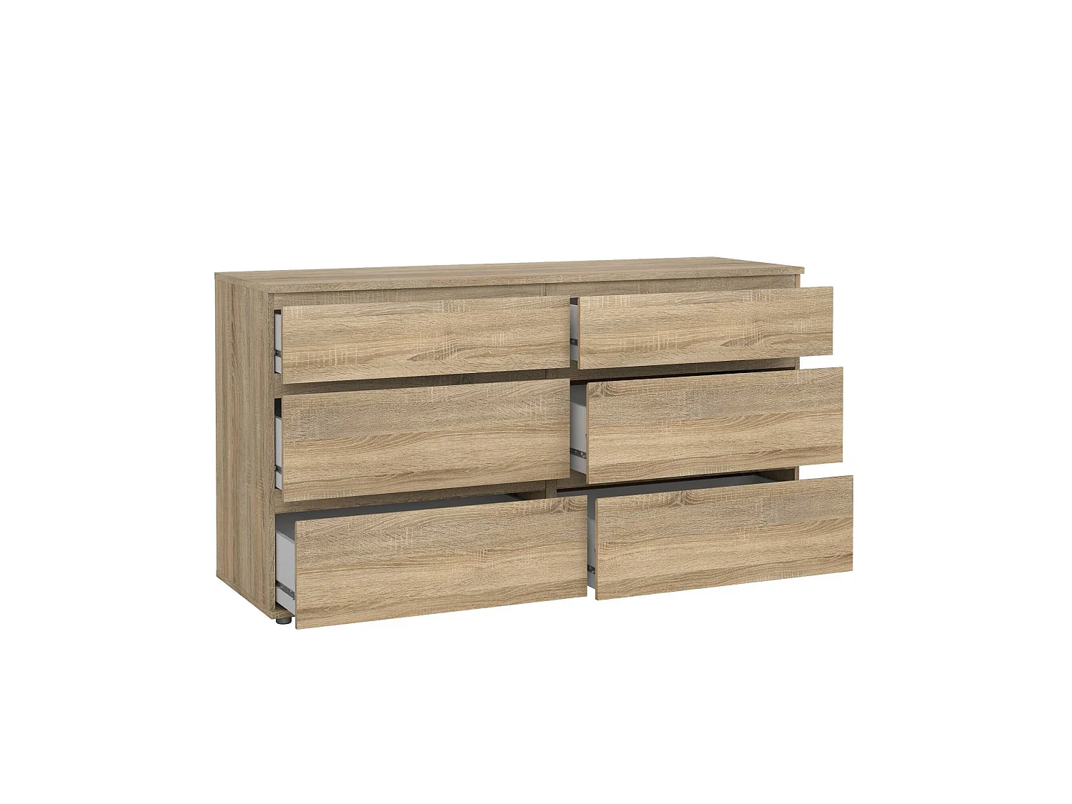 Commode Drivier, Commode polyvalente, Commode de chambre, Meuble avec tiroirs, 153x50 h84 cm, Chêne