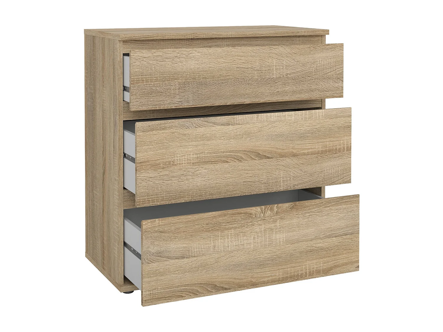 Commode Droman, Commode polyvalente, Commode de chambre, Meuble avec tiroirs, 77x40 h84 cm, Chêne