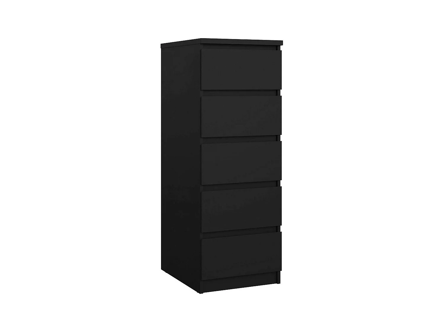 Commode Drobott, Commode polyvalente, Commode de chambre, Meuble avec tiroirs, 50x40 h111 cm, Noir